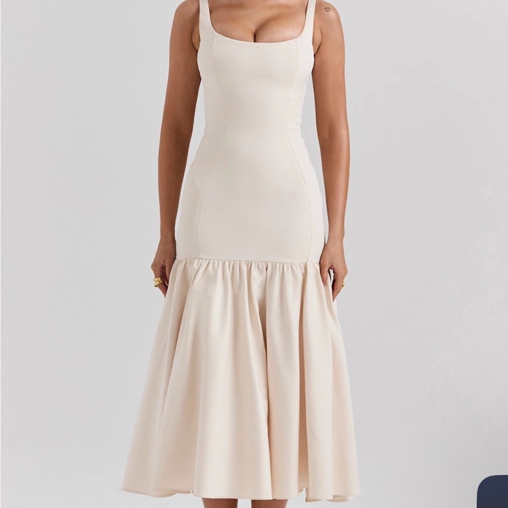House of CB Amore Vintage Elegant Cream Sleeveless Dress XL US 10-12